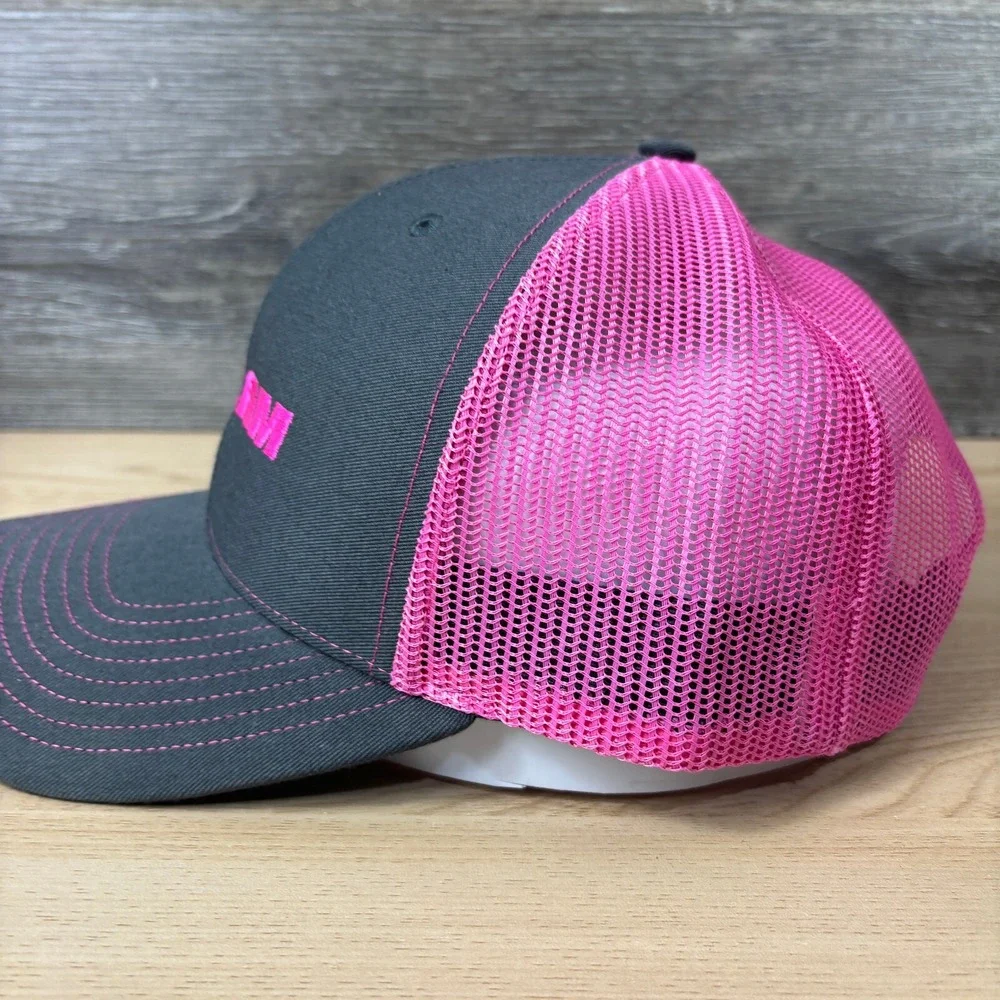 CLAM Hat Cap Snap Back Womens‎ Gray Pink Trucker Adjustable